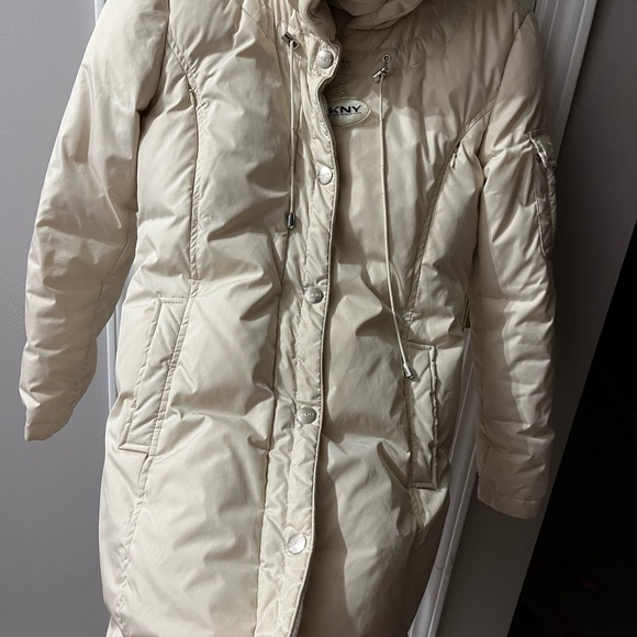 EUC CUTE DNKY KNEE LENGTH HOODED COAT SIZE XSMALL - Picture 2 of 6